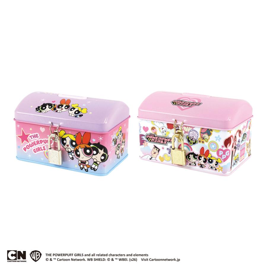 パワーパフガールズ グッズ 貯金箱 カギ付き 缶バンク ティーズ