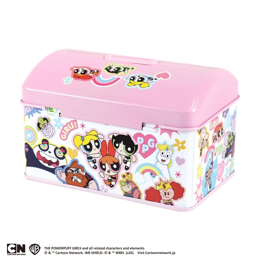 12月下旬入荷 予約 パワーパフガールズ グッズ 貯金箱 カギ付き 缶