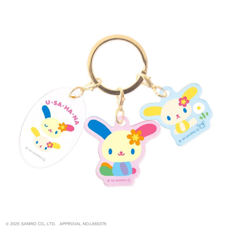 ウサハナ　マスコットチャーム3点セット　サンリオ　日焼け ウサハナ グッズ キーホルダー ティーズファクトリー サンリオ 3