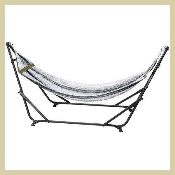 『アイアン・ポリエステル』簡単組立の自立式ハンモック（ボーダー）