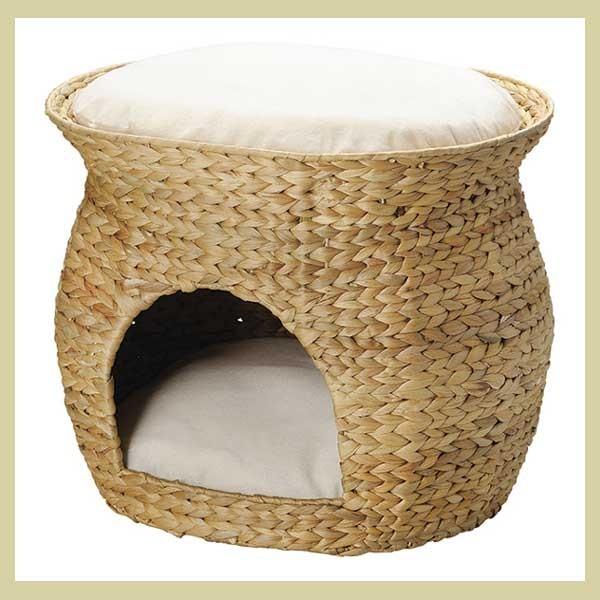 『ウォーターヒヤシンス』ペット専用ベッドハウス（２段）／ナチュラル