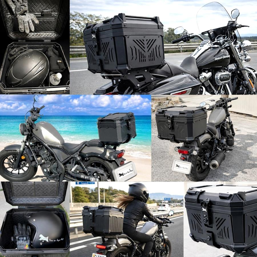 T.S.H】 バイク リアボックス 45L トップケース パニアケース 大容量