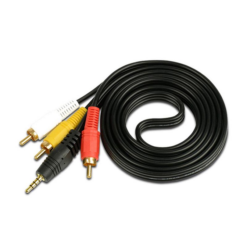 RCAケーブル 3.5mmオス RCAオス 赤白黄3端子 1.5m 変換ケーブル 4極