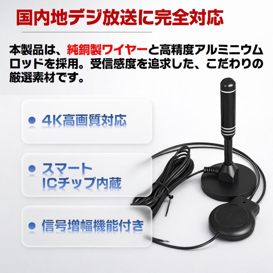 車載アンテナ スティック型 地デジ テレビ アンテナ 室内 屋外 工事