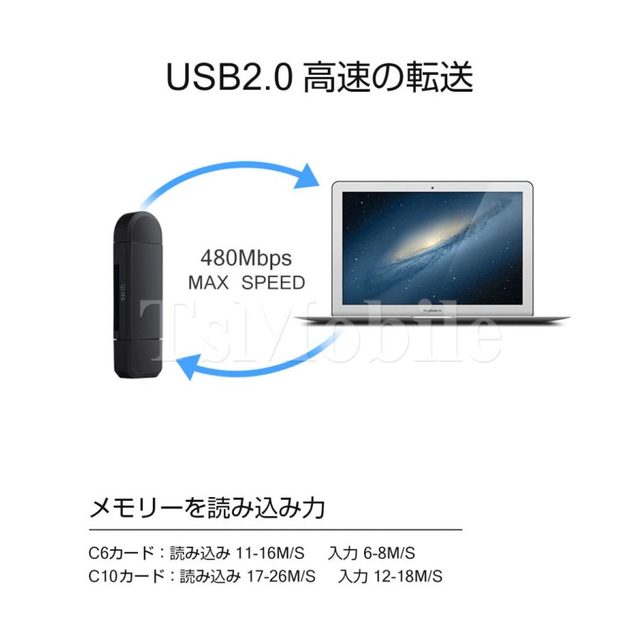 microSDカード USB カードリーダー SDカードリーダー　Windows mac スマートフォン 対応 高速｜tsmobile｜06