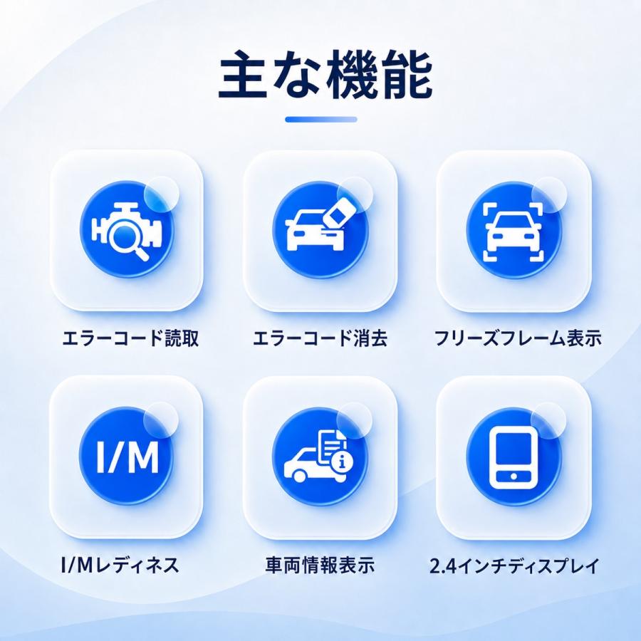 OBD2 故障診断機 スキャナー コードリーダー EOBD対応 エラーコード 読取 消去 16ピン 有線 LCD 車両診断 |  | 04