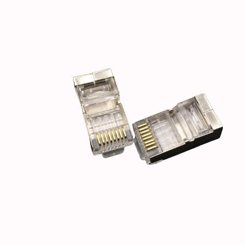 LANプラグ 2個セット 透明 RJ45 金属カバー アダプタ CAT6A対応 8Pin