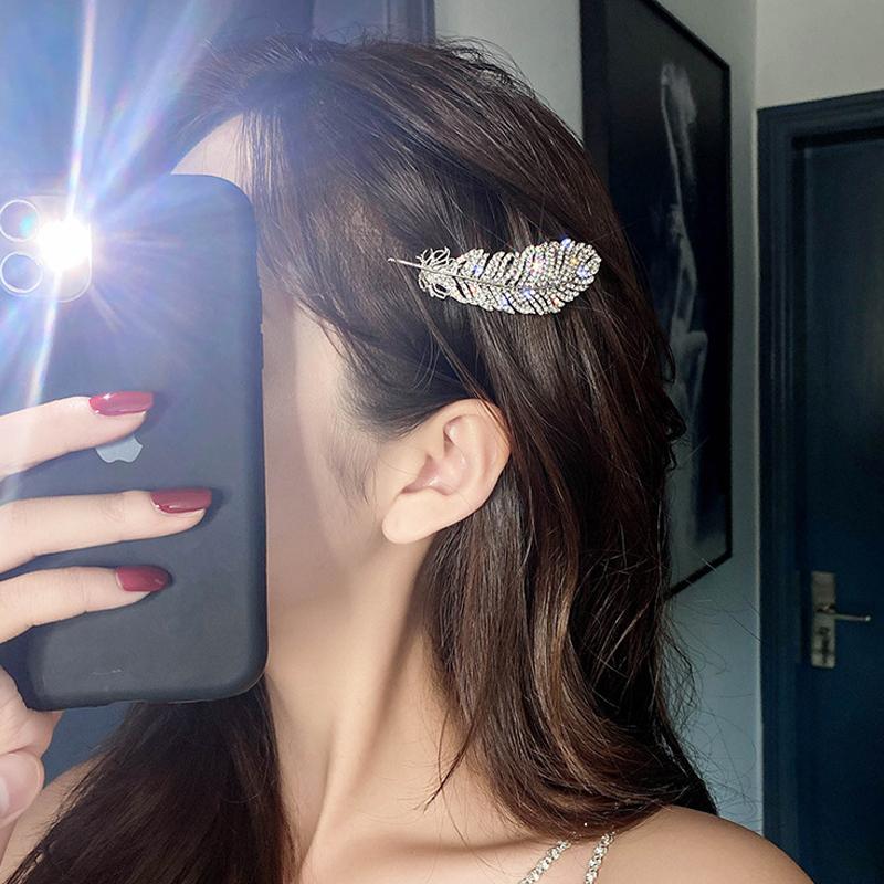 ヘアクリップ シルバー 羽根形 フェザー ヘアアクセサリー ヘアクリップ シルバー 羽根形 フェザー ヘアアクセサリー