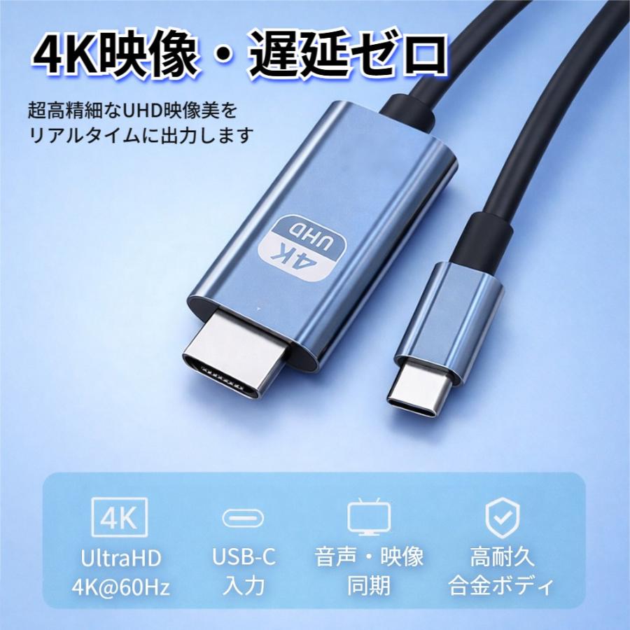 土日祝発送・23.8型モニター＋USB-CtoHDMI変換ケーブル付 USB Type-C to HDMI 変換ケーブル 2m 4K/60Hz 高画質 設定不要 USB-C