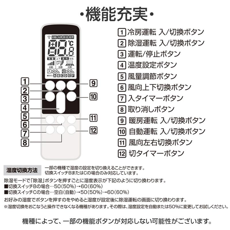 ダイキン エアコン用 リモコン 日本語表示 DAIKIN ダイキン工業 設定