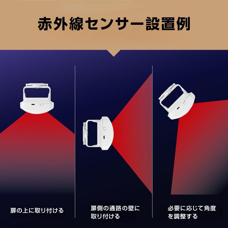 人感センサー ワイヤレスチャイム 受信機2個と赤外線センサー1個セット