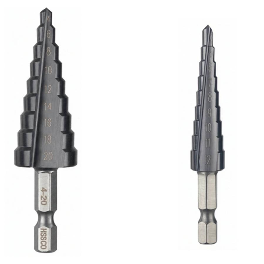 ステップドリル 2本セット 4-12mm 4-20mm 六角軸6.35mm 穴あけ 面取り バリ取り |  | 10