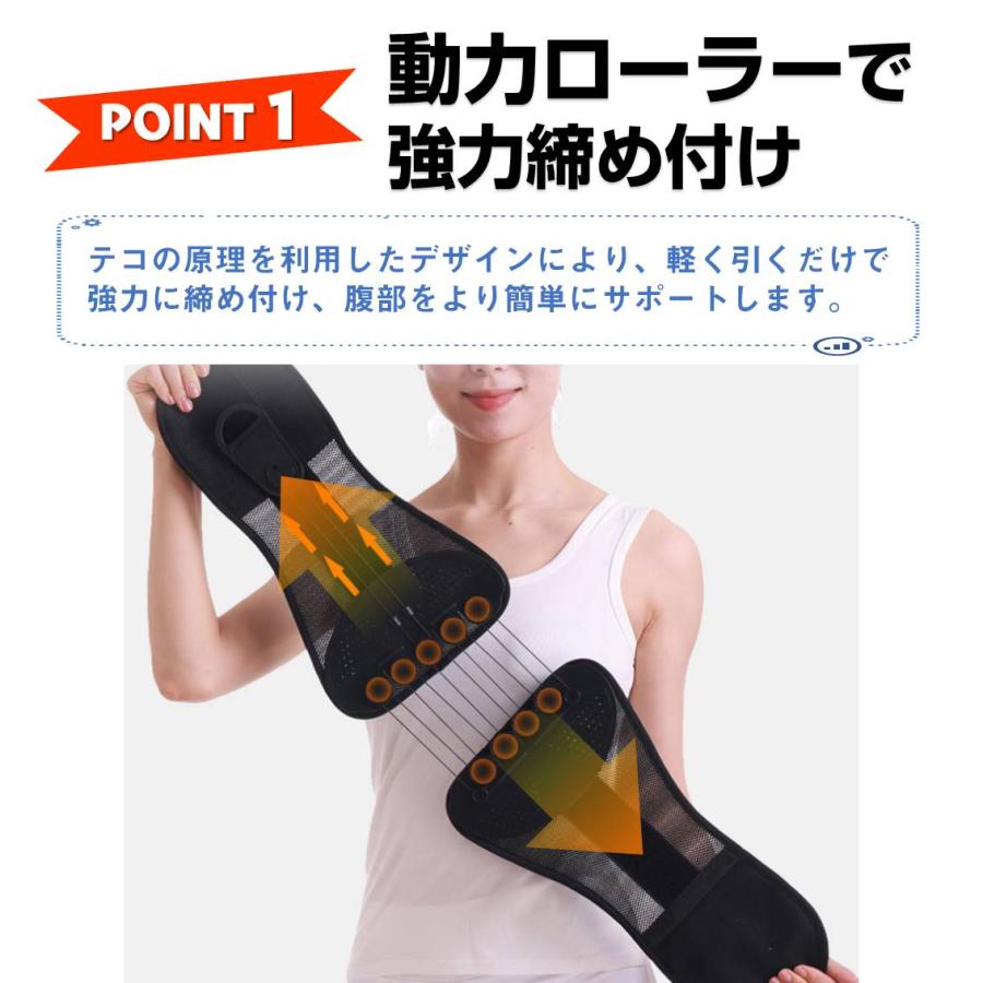 腰サポーター ローラー付き 腰痛ベルト 骨盤ベルト コルセット 腰椎