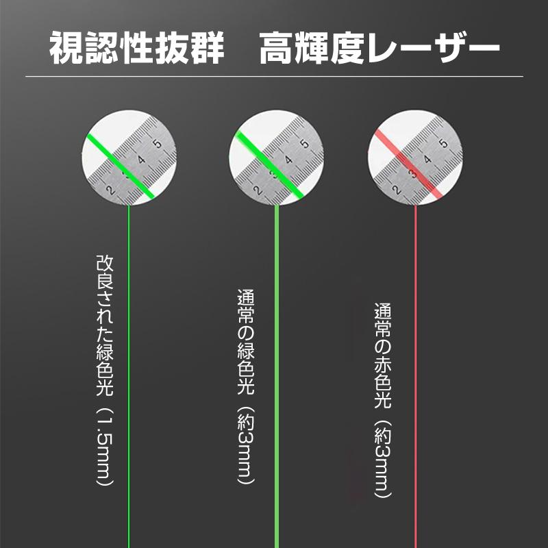 墨出し器 5ライン 水平器 レーザー グリーンレーザー バッテリー2本付き 水平 垂直 コンパクト 高輝度 屋内 屋外 建築 防塵 防水 傾斜 アラーム 自動補正 墨出し器 5ライン 水平器 レーザー グリーンレーザー バッテリー2本