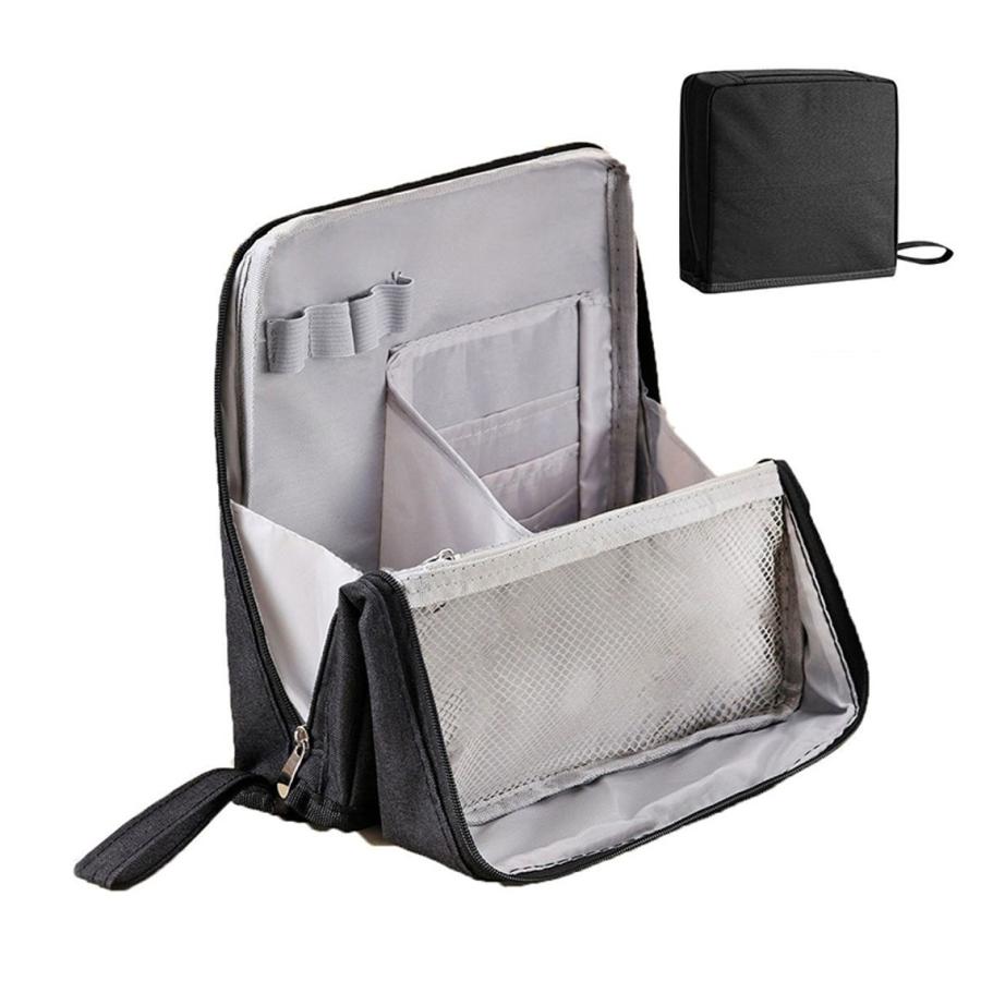 化粧ポーチ 縦型 自立 大容量 仕切り付き 撥水 コスメポーチ メイクポーチ バニティ 小物入れ ブラシ入れ 大きめ 収納 おしゃれ かわいい 旅行 トラベルポーチ |  | 03