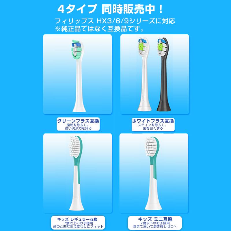 フィリップス　ソニックケア　互換ブラシ 4本セット 歯ブラシヘッド 替えブラシ 電動歯ブラシヘッド ステイン除去 替えブラシ 4個セット