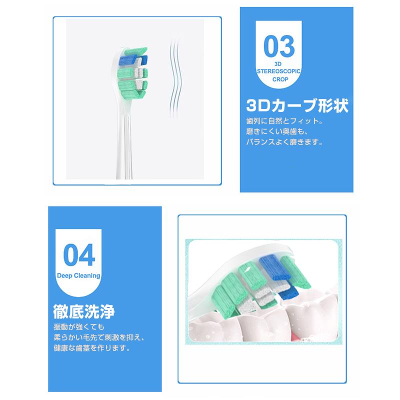 電動歯ブラシヘッド ステイン除去 替えブラシ 4個セット