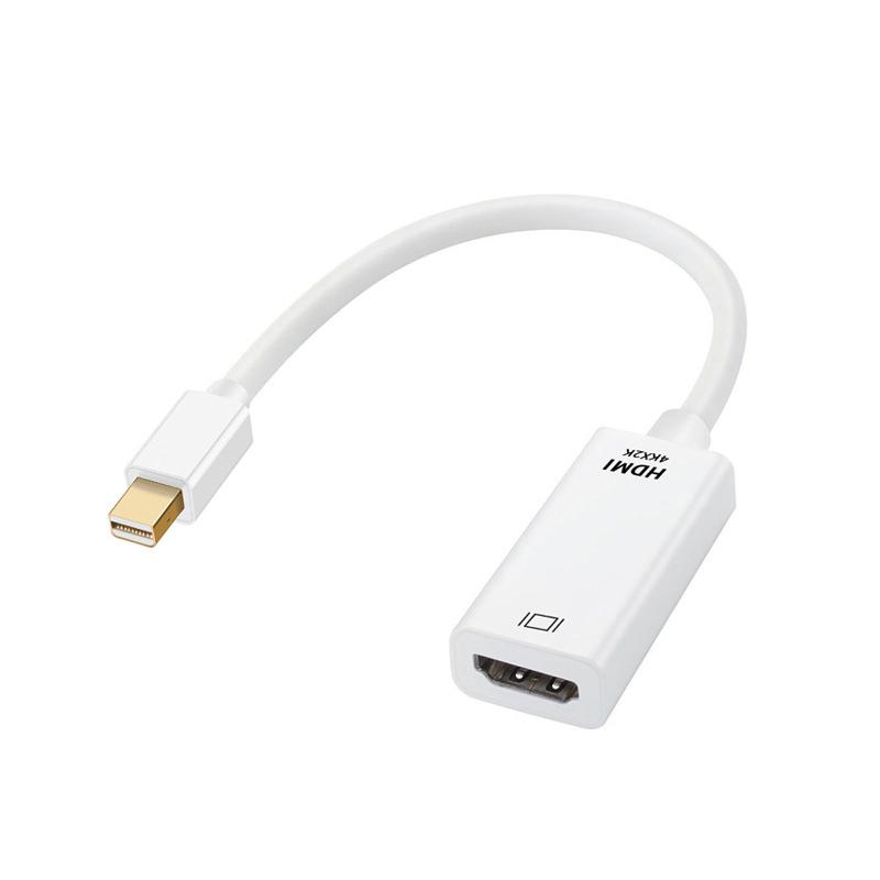 MiniDP to HDMI 変換 アダプター 15cm 白色 4K画質 変換ケーブル Mini