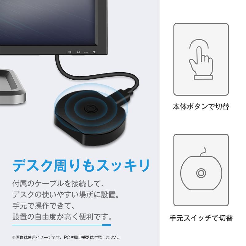 USB切替器 2入力4出力 USB2.0 PC2台 共有 USB機器 4ポート セレクター