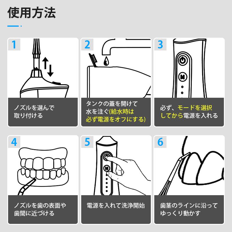 口腔洗浄器 口腔洗浄機 コードレス 防水 口内洗浄 ジェット ウォーター 