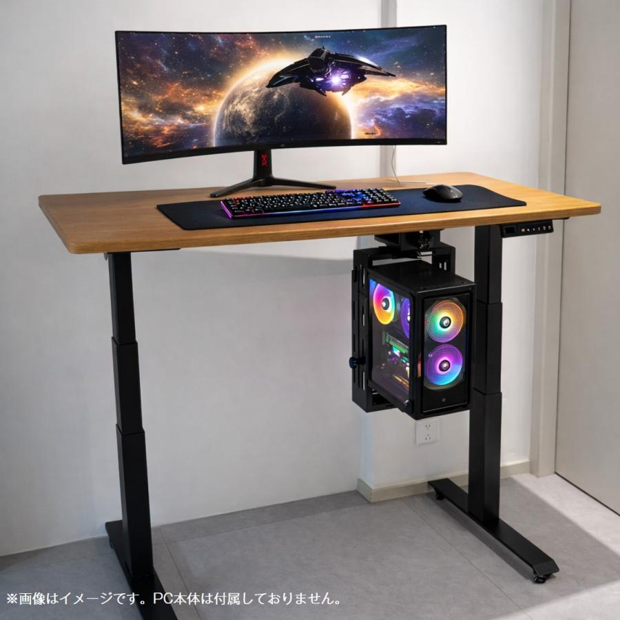 CPUホルダー PCホルダー 吊り下げ 昇降デスク デスク下 マウント クランプ 大型 デスクトップ ゲーミング PC パソコン 机 事務 オフィス 浮かせる 収納 ラック CPUホルダー PCホルダー 吊り下げ 昇降デスク デスク下 マウント
