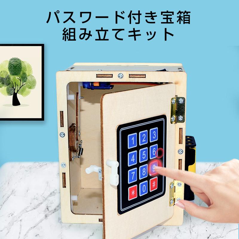 子供用 パスワード付き宝箱 組立キット 宝石箱 金庫 秘密 ミニロッカー