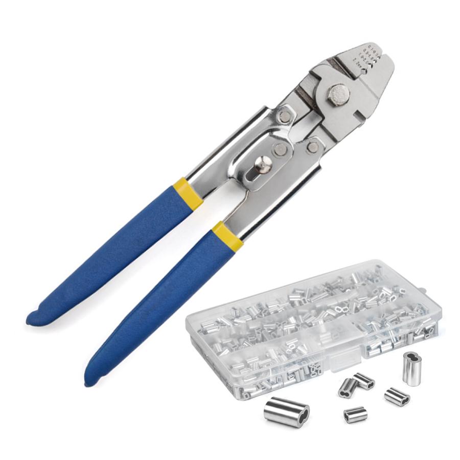 圧着ペンチ アルミスリーブ150個セット ワイヤーロープ 0.1mm 2.2mm カシメ 圧着工具 ワイヤーカッター DIY |  | 07
