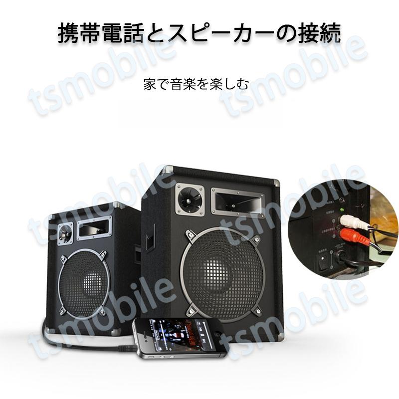 3.5mmオス RCAオス 3メートル 変換ケーブル  RCA赤/白端子⇔3.5mm AUX 端子 変換アダプタ 3m AV 2Pin スマホ スピーカー アンプ オーディオ設備の接続 |  | 07