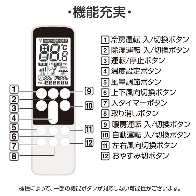 シャープ エアコン用 リモコン 日本語表示 SHARP 設定不要 互換 0.5度