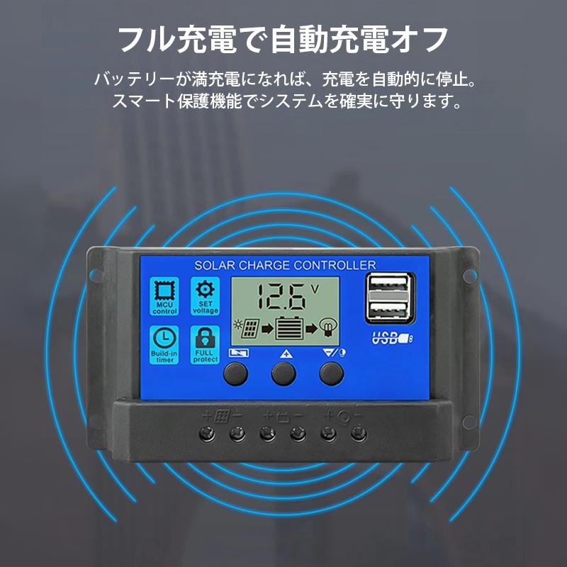 ソーラーチャージコントローラー 40A ソーラーチャージャー 液晶画面
