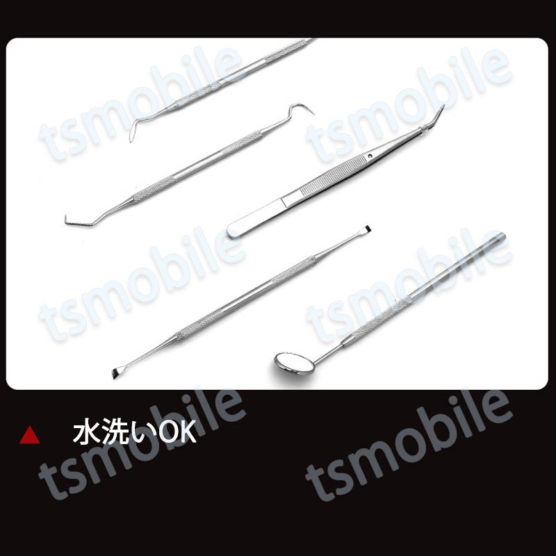 歯石取り 5本セット ケース付き スケーラー 歯垢 食べかす 除去 用具 デンタル オーラル ケア  口腔 衛生 ツール 自宅 歯の点検 器具ヤニとり ステンレス製 |  | 08