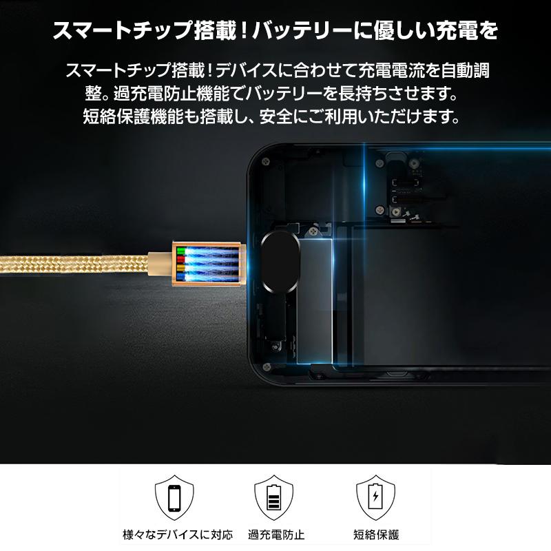 スマホ 充電ケーブル Type-C 3ポート 1.5ｍ 急速 同時充電 Android iPhone 高耐久 断線しにくい 過充電防止 スマートフォン アンドロイド タブレット 電子タバコ |  | 07