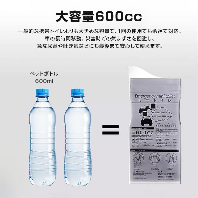 非常用トイレ 20枚セット 携帯 ミニトイレ 大容量 600cc 男女兼用 簡易