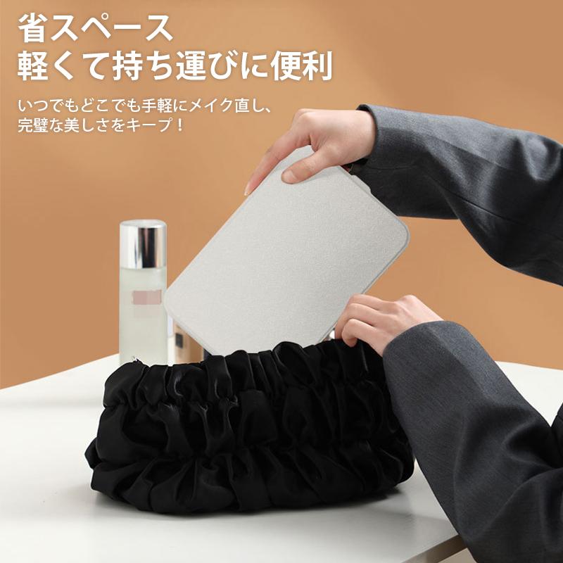 女優ミラー LED 充電式 大きい 折りたたみ 化粧鏡 スタンドカバー付き