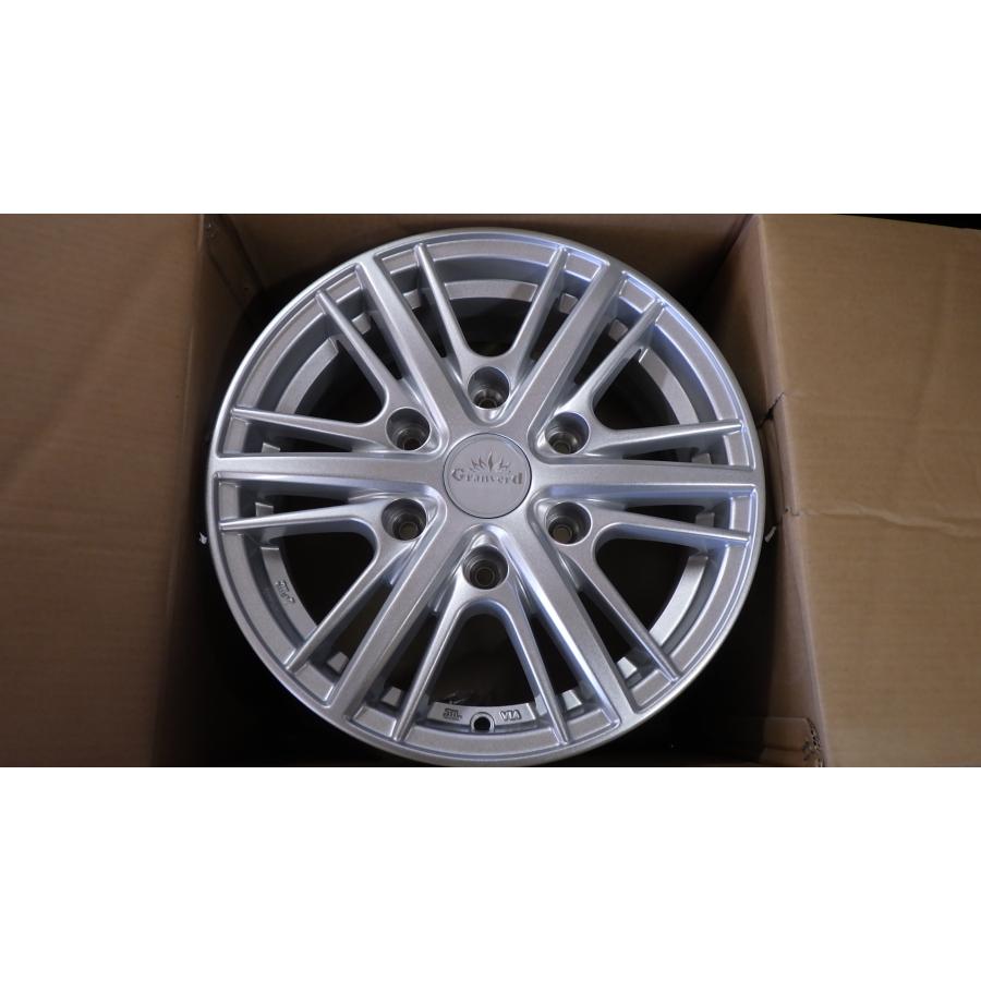 ~SOLD!~【中古品】ハイエース 15インチ ホイール 15ｘ6.0 +35 6-139.7 シルバー 4本セット  グランヴァード HC1 未使用品ハイエース200系用 アルミホイール granVerd HC1 15x6J 6H
