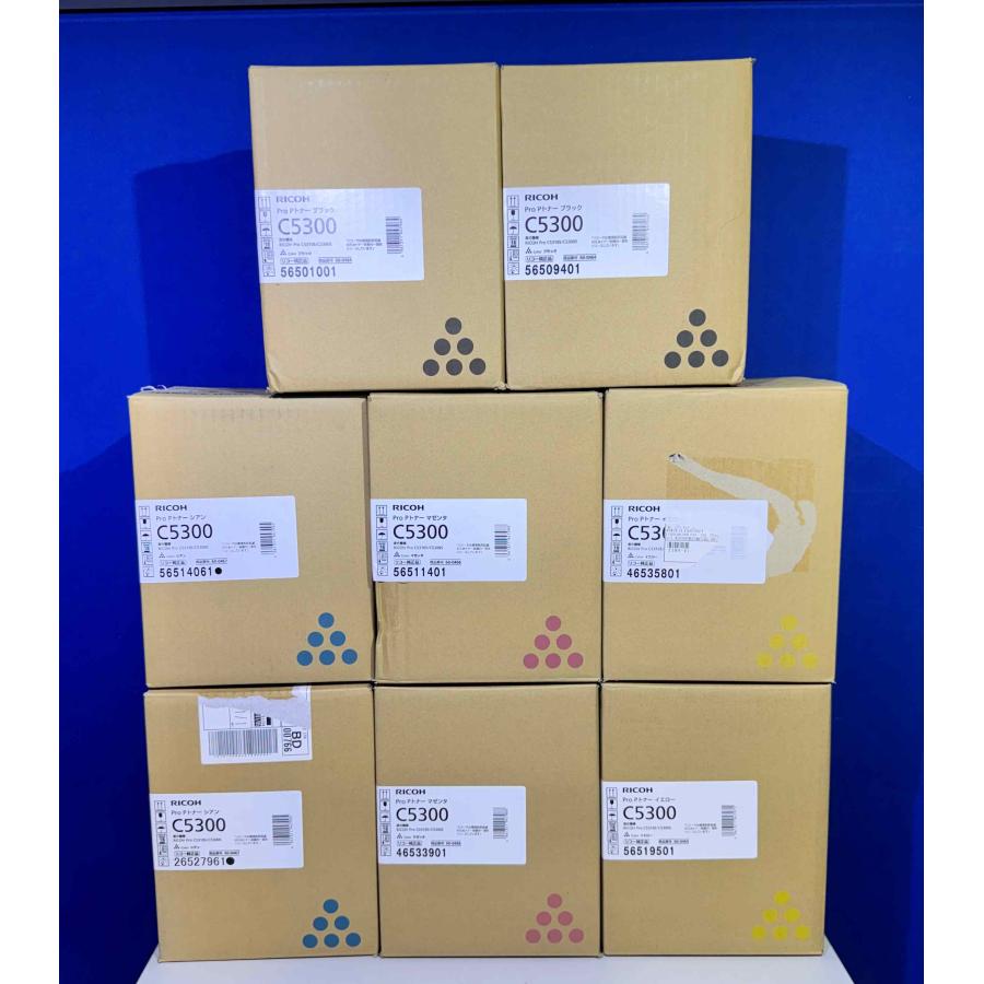 【越谷発】【RICOH】 Pro Pトナー C5300（K×2 C×2 M×2 Y×2）４色合計８本セット ☆純正未使用品   (37006） | 