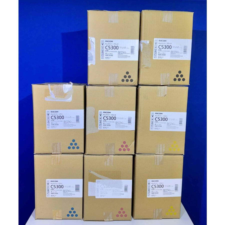 【越谷発】【RICOH】 Pro Pトナー C5300（K×2 C×2 M×2 Y×2）４色合計８本セット ☆純正未使用品   (37006） |  | 02