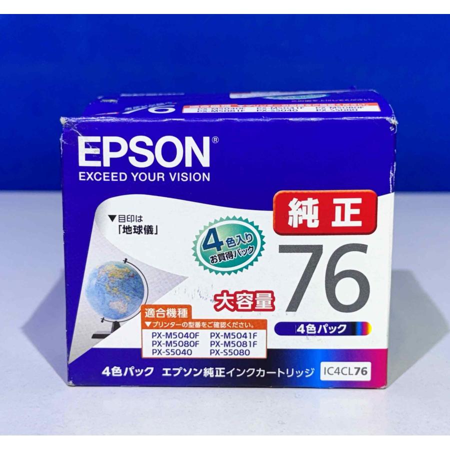 【越谷発】【EPSON】 インクカートリッジ  IC4CL76 ☆４色入りパック ☆純正未使用品☆(37037) | エプソン