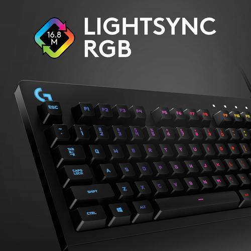 全国組立設置無料 ロジクール G213 Prodigyゲーミングキーボード LIGHTSYNC RGBバックライトキー こぼれにくい カスタマイズ可能キー 専用マルチメディアキー ?ブラック