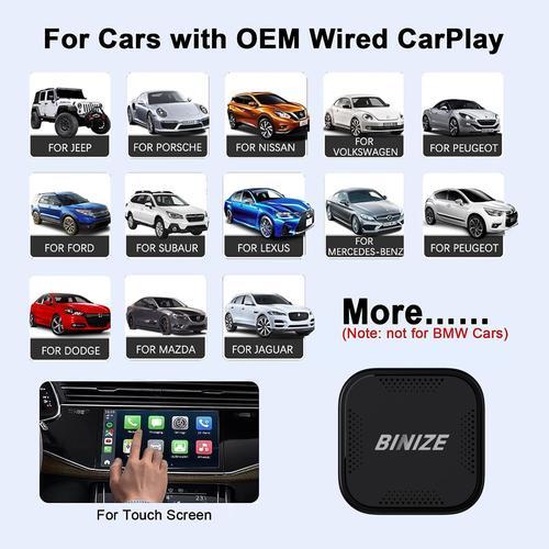 新品特価品 BinizeワイヤレスCarPlayアンドロイドオートマルチメディアビデオボックス 4G携帯電話 4G + 64GB 8コア アンドロイド13 内蔵ナビゲーション サポートSIM