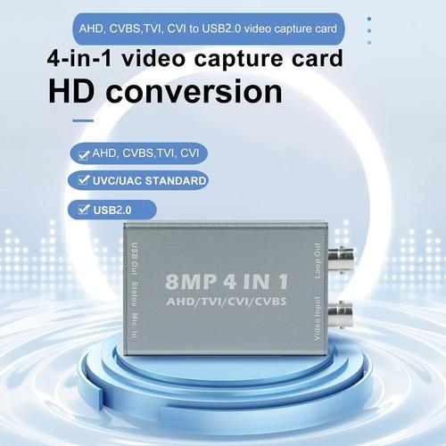 日本初の公式 8MP 4イン1 AHD CVBS CVI TVI - USBビデオキャプチャカード BNCTVI/CVI/AHD/CVBS ビデオ信号をモニター/HDTVに表示する HDMI入力付き ドライバーフリー