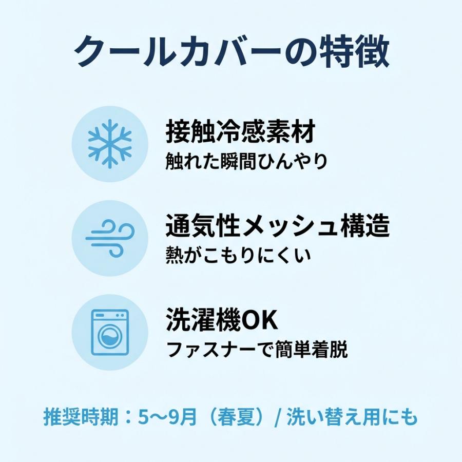 Derila Ergo専用 クールカバー 洗い替え用 単品 枕カバー 接触冷感 春