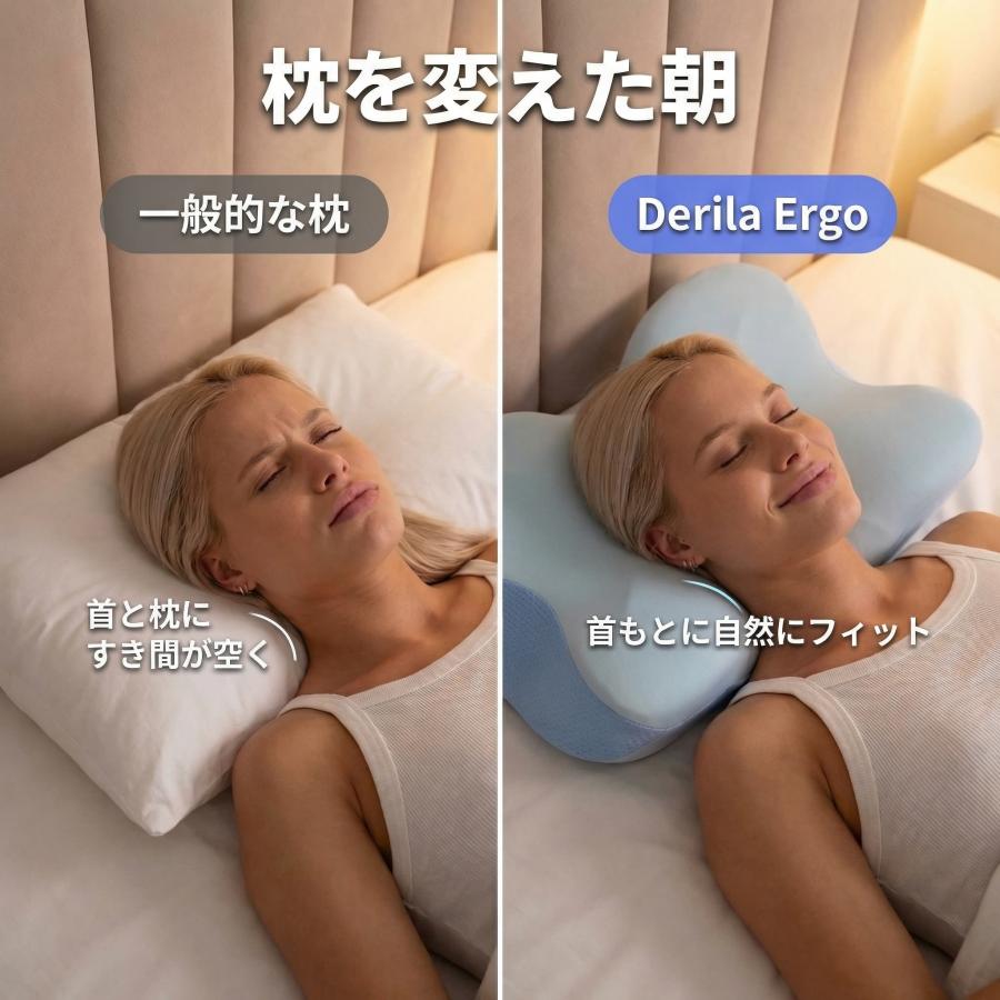 枕 低反発 Derila デリラ Ergo アンチダストカバーセット 5ゾーン立体