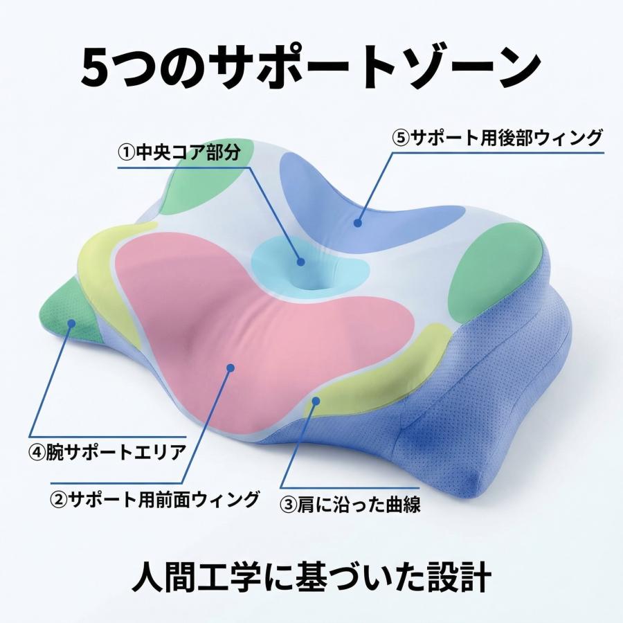 デリラ エルゴ Derila Ergo 枕 低反発 頚椎サポート 人間工学 横向き