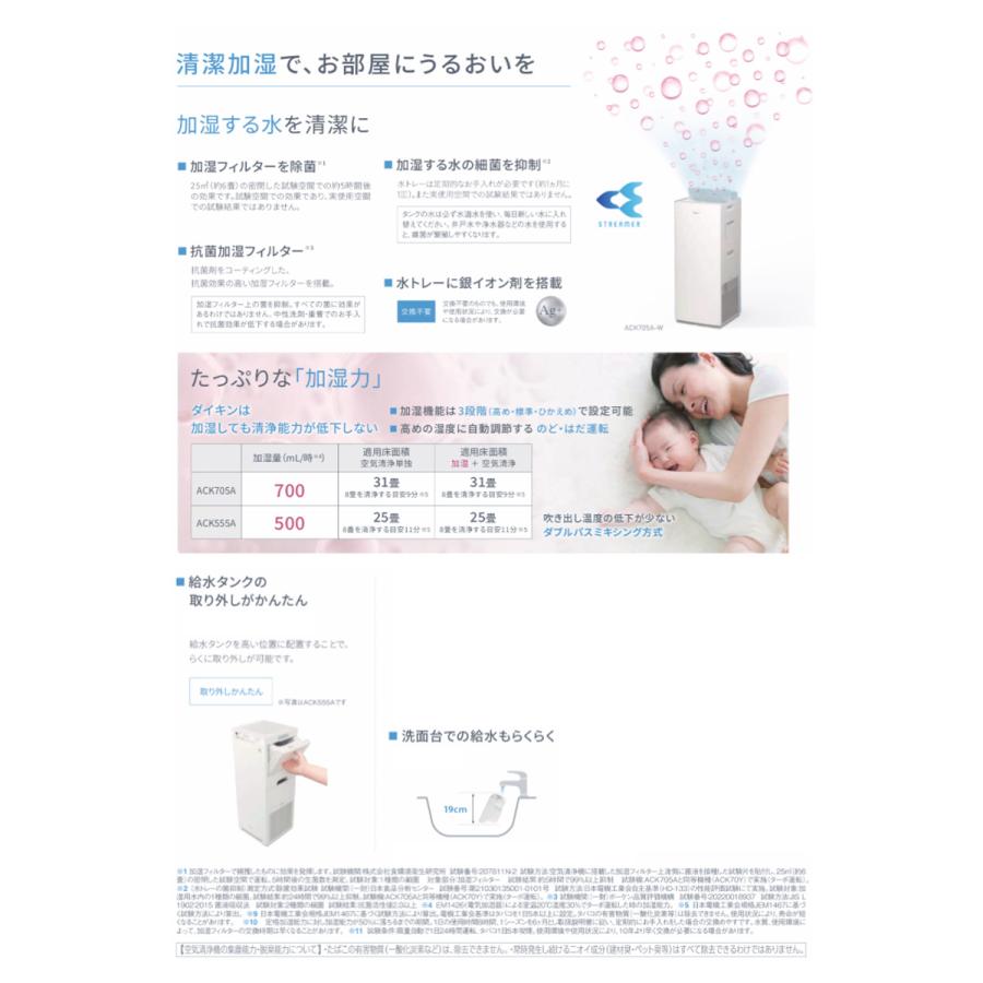ダイキン（DAIKIN） ACK555A-C 加湿ストリーマ空気清浄機 スリムタワー
