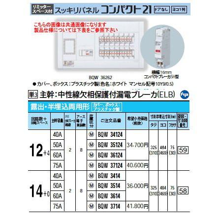 Panasonic 住宅分電盤 スッキリパネル コンパクト21 リミッター