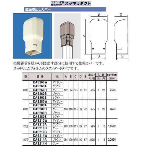 DAS280S エアコン配管アクセサリー 配管化粧カバー スッキリダクト 壁面取出しカバー 80型 ホワイト Panasonic 電設資材 配管部材 | Panasonic