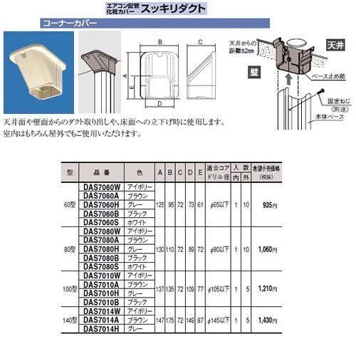 エアコン部品 化粧カバーセット Panasonic（パナソニック） DAS7080A エアコン配管アクセサリー 配管