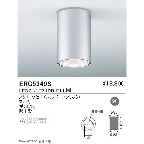 遠藤照明 ERG5349S LEDZ LAMP JDR 軒下用シーリングダウンライト 直付