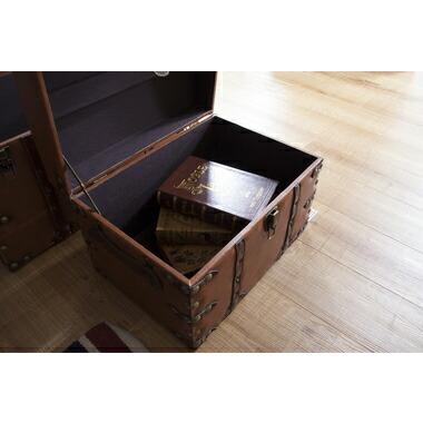 IW-276 東谷 収納家具 収納箱 トランクセット 色：ブラウン ロット1 S:W50×D35.5×H35／L:W66×D41×H46_8